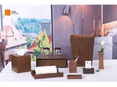 Wholesale Custom Home Bathroom Resin Imitation solid wood color Bathroom Set for Hotels and Households