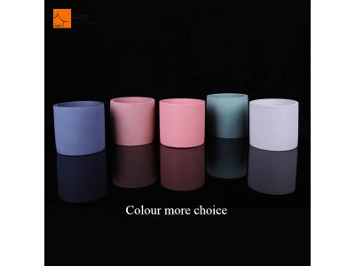   Custom Printed Logo Matte Modern concrete Cylinder Original color Candle Jar Cement jar Candle Vessel For Candle Making