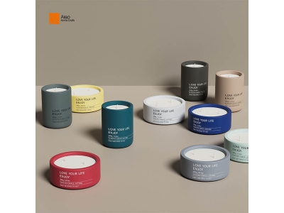 Colorful Custom Matte Soy Wax Candle Jar Nordic Concrete Candle Vessels with Printed Logo Decorative Scented Wholesale Jar