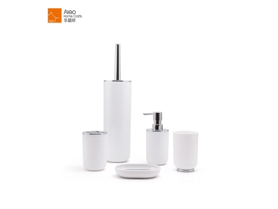 Sliver Plastic Toilet Bathroom Accessory Set With Soap Dish/Lotion Bottle 