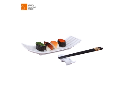 High Quality Wholesale Square Plate,White And Black Japanese Sushi Dish,Home Goods Dishes Tableware