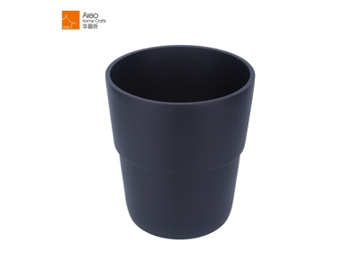 Aleo High Quality Home/Hotel Room Usage Small Polyresin Black Trash Can Indoor Garbage Bin