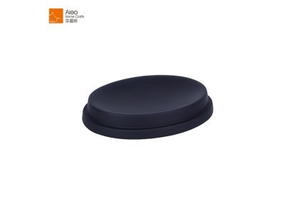 Luxurious Matt Resin Soap Dish Bathroom Black Oval Durable Soap Holder Customized 
