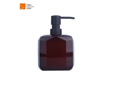 Aleo Quality Hot Sale Brown Polyresin Hotel Bathroom Shampoo Collection Set Soap Dispenser