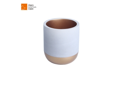 Wholesale Round Simple Nordic Style Cement Candle Jar Concrete Candle Vessel for Home Decor