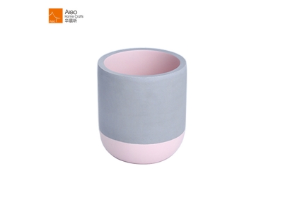 Wholesale Modern Designs Pink Concrete Cement Massage Candle Jar/Holder For Home And Christmas Decoration