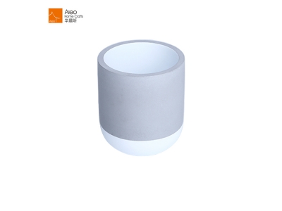 Aleo Concrete White Tumbler Candle Holder Frosted Cement candle Jar Container With Custom Logo