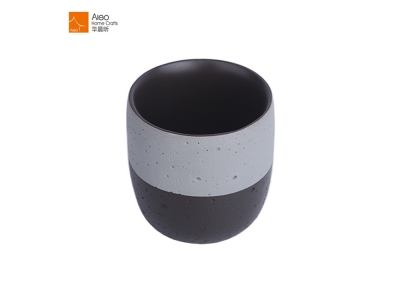 China Manufacturer Cheap Natural Concrete Stone Decorating Candle Holder Vintage Brown Color For Wholesale