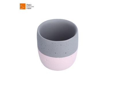 Wholesale Matte Pink Concrete Candle Jars For Wedding /Shope Decoration Tealight Candle Holder