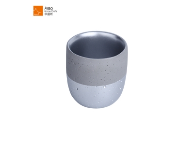 Sliver Natural Cement Stoma Effect Designs Candlestick Vessels Concrete Candle Holders Cup For Decoration