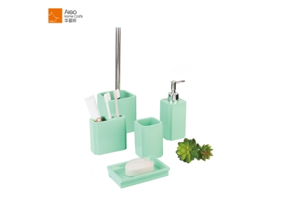 Green Colour Modern Factory Wholesale 5pcs Bathroom Accessories 