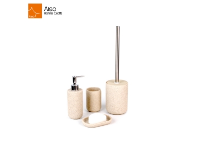 Factory Cheap Sandstone Natural Colour Popular 4pcs Bathroom Set 