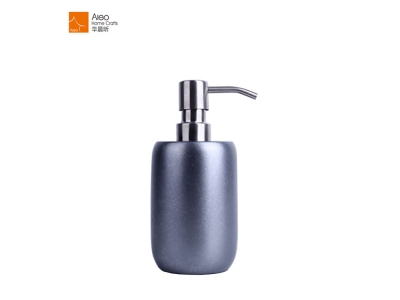 Custom Grey Cylindrical Body Shampoo Lotion Bottle With Screw Pump