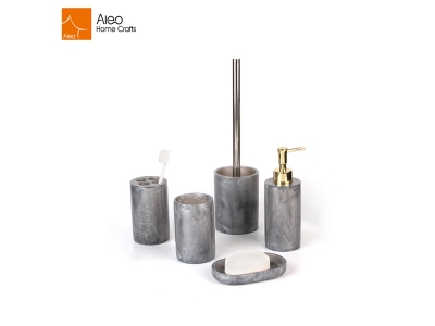 Classic Transparent Pearlized Popular Gray Colour Bathroom Set