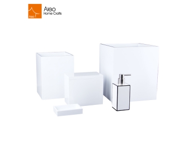 Wholesale Custom Hotel Bathroom Accessories Set Soap Dish And Hotel Waste Bin Ice Bucket 