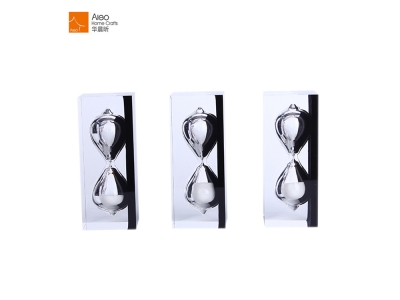 2018 Promotional Crafts Colorful Sand Hourglass Transparent Polyresin Sand Clock Glass 1 2 3 5 Minute Coloured Sand Hourglass