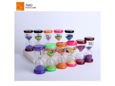 Hot Sale Popular 1/3/5/10/15/30 Minutes Colourful Hourglass Timer Custom Polyresin Sand Timer Set 