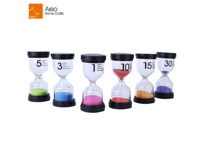 Hot Sale Custom Plastic Unique Clock Waterproof Colorful 1/3/5/10/15/30 Min Timed Hourglass