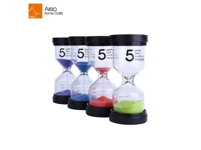 Promotional Crafts Colorful Sand Hourglass/Plastic With Glass Tube Sand Timer