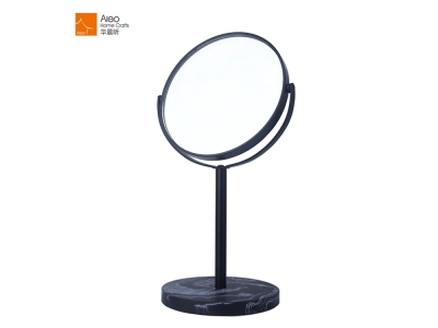 High Quality Modern Bathroom Marble Make Up Vanity Mirror With Marble Base