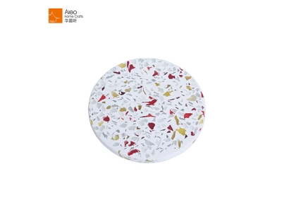 Hot Sell Factory Custom OEM Stone /Terrazzo Plate Polyresin Card Coaster For Cup Or Pot