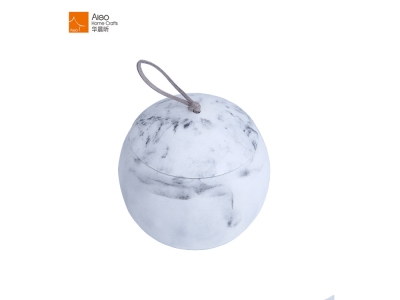 Made In China Home Decor Simple Polyresin Marble Ball Box Antique For Jewelry/Money/Cotton Swab