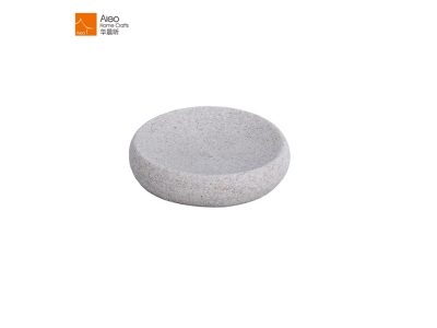 Resin Natural Stone Color Soap Dish Custom Bathroom Round Soap Holder Hot Sale 