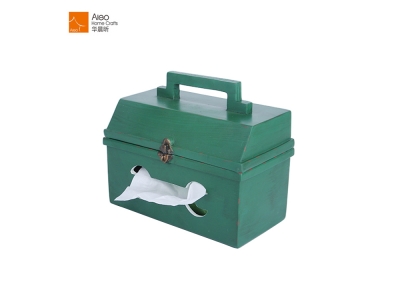 Custom Old Vintage First Aid Kit Style Tissue Box Cover For World European Wooden Tissue Box