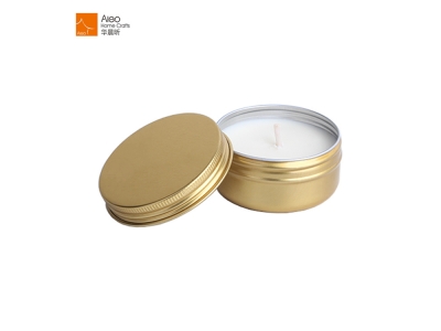 Customized Logo Hours Scented  Gold Tin Cheap Mini 100% Soy Wax Tealight Candle For Parties