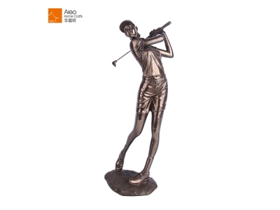 Sport Theme Golf Player Figurine For Indoor Decoration Office Pieces Sculpture Resin Statue