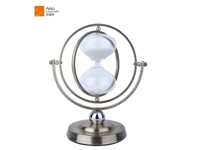 Metal Big Rotatable Globe Antique Sand Clock Sand Timer Hourglass Gifts For Offfic