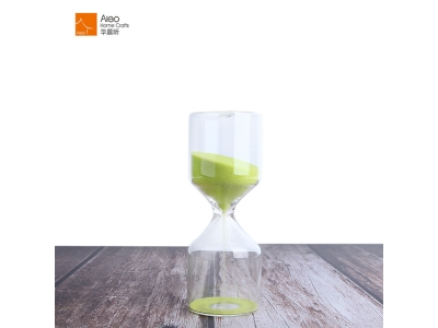 Small Board Game/Teeth Brushing Sand Timers Green Colourful Mini Glass Clock Hourglass Timer From China Supplier
