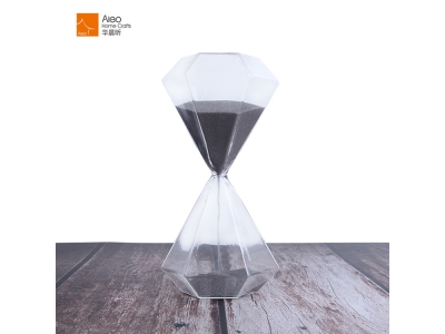 Wholesale Promotional Indoor Wedding Favors Hourglass Custom Diamond Shape Decorate Sandglass With Sliver Sand