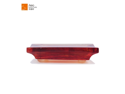 Irregular Swirl With Royal Style Square Polyresin Translucent Hotel Soap Dish 