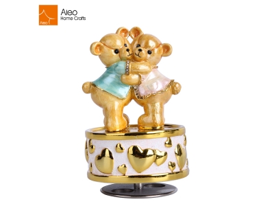 Customized Resin Wedding Favor Lovely Teddy Bear Love Music Box Lover For Valentine‘s Day Girl Gift