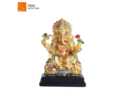 Decoration india vacuum plating and gold painting antique figurine indian hindu statue ganesh idols