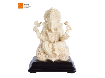 Best-seller OEM-design Polyresin Ganesha Statue For Home Decor Hindu Religious Gifts With Wooden Base