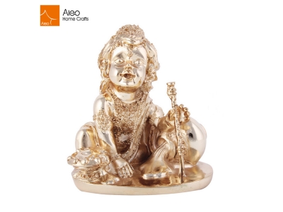 Vacuum Plating Polyresin Small Figurine Antique Idols Lord Krishna Idols