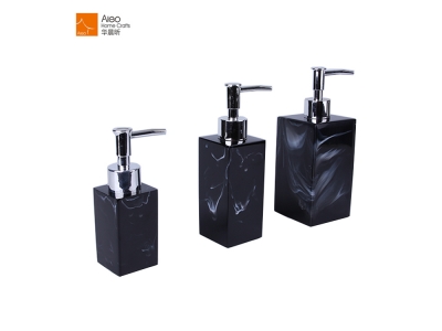 Black Square Marble Finishing Handwash Shampoo Or Beauty Lotion Bottle